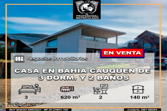 Bahia Cauquen, Tierra del Fuego 9410, 3 Habitaciones Habitaciones, ,2 BathroomsBathrooms,Casa,En Venta,1131