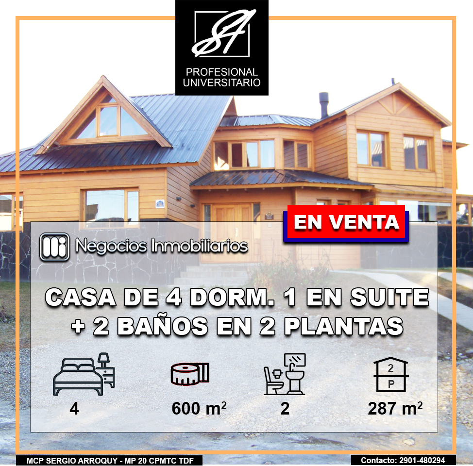 Paseo del Campo 2060, Tierra del Fuego 9410, 4 Habitaciones Habitaciones, 0 ,2 BathroomsBathrooms,Casa,En Venta,0,1194