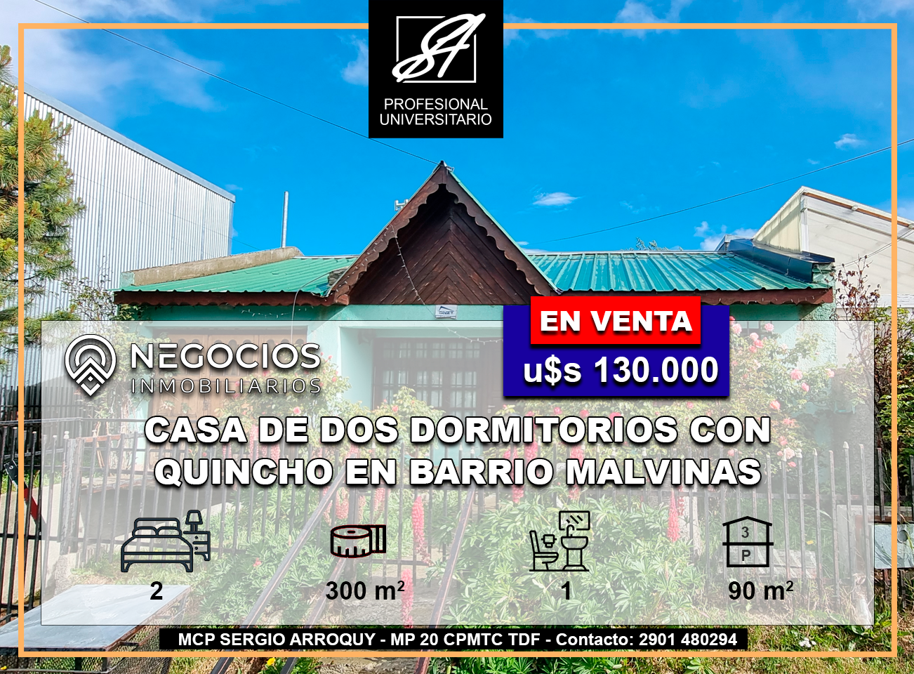 Isla Trinidad 1772, Ushuaia, Tierra del Fuego 9410, 2 Habitaciones Habitaciones, 0 ,1 BañoBathrooms,Casa,En Venta,0,1200